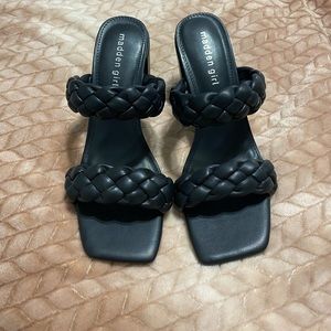 Madden Girl NWOT black braided heels